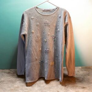 Karen Scott Embellished Angora Blend Sweater